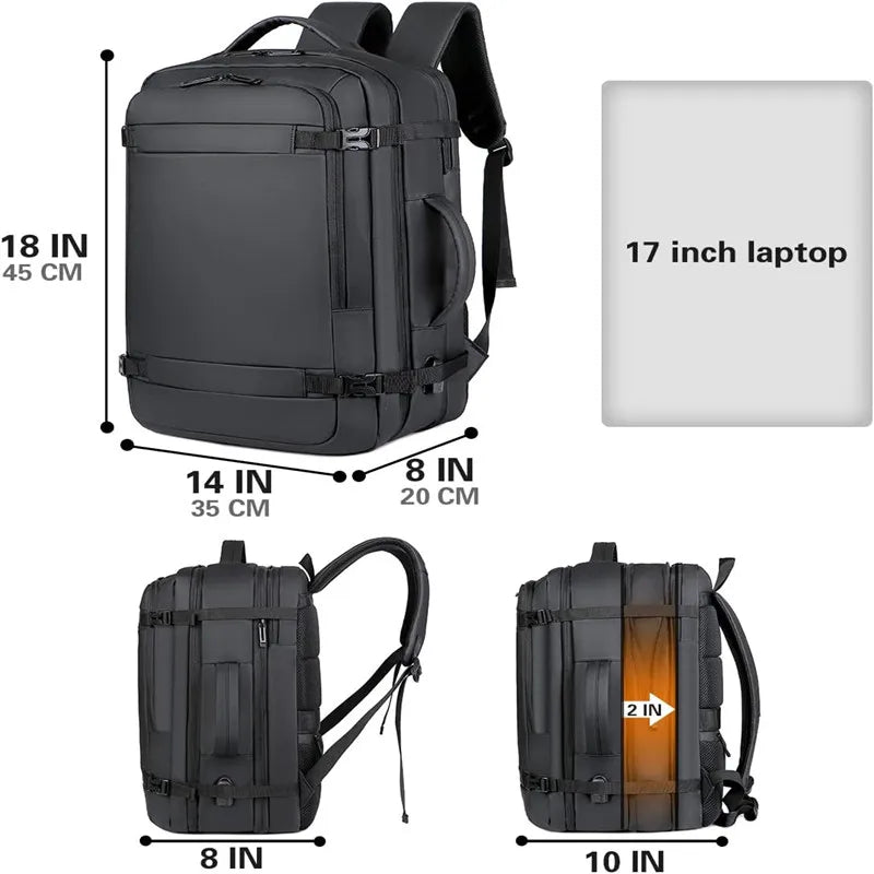 Mochila de Viagem USB Expansível 40L