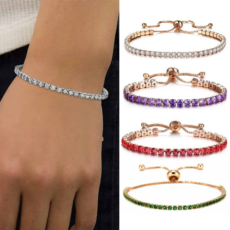 Pulseira para mulheres cristal zircão jóias ajustável