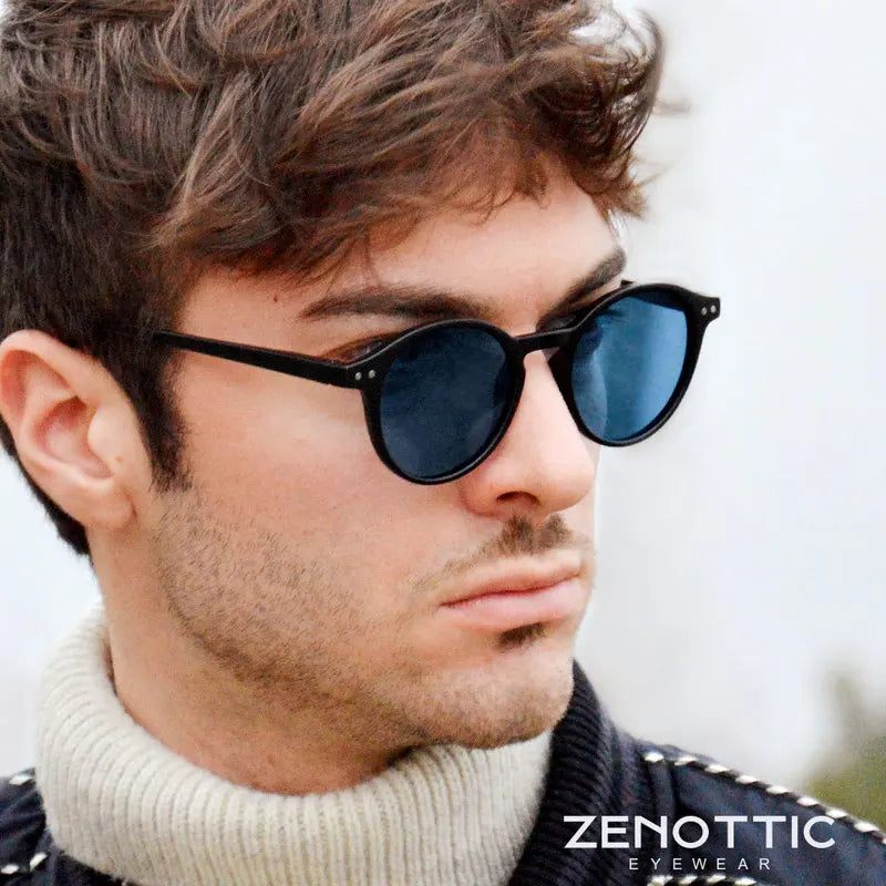 ZENOTTIC Retro Circular Polarizado Óculos de Sol