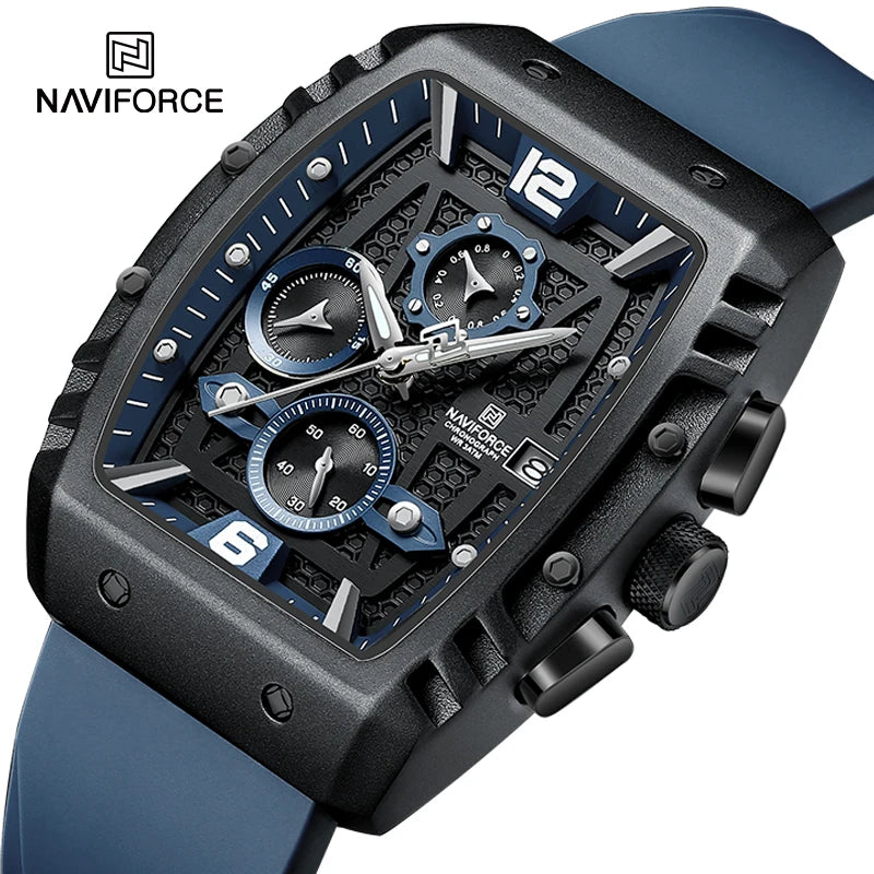 NAVIFORCE Multifunções Homens Relógios de Quartzo Esportes À Prova D 'Água Pulseira de Silicone