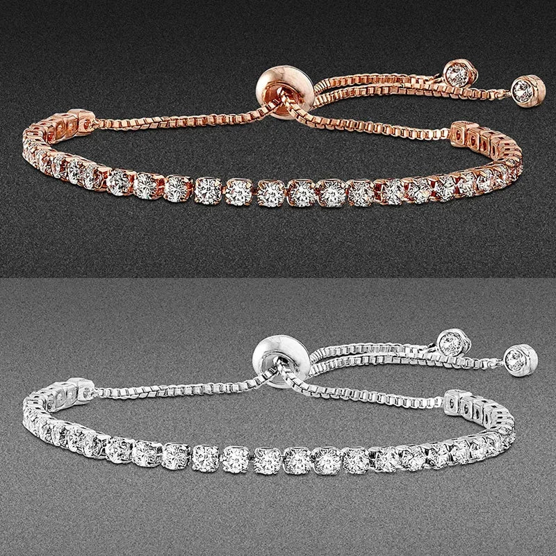 Pulseira para mulheres cristal zircão jóias ajustável