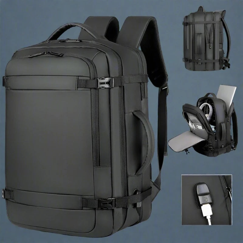 Mochila de Viagem USB Expansível 40L