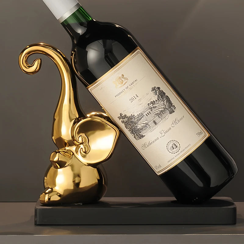 Escultura de Animal em Cerâmica e Suporte para Garrafa de Vinho Personalizado