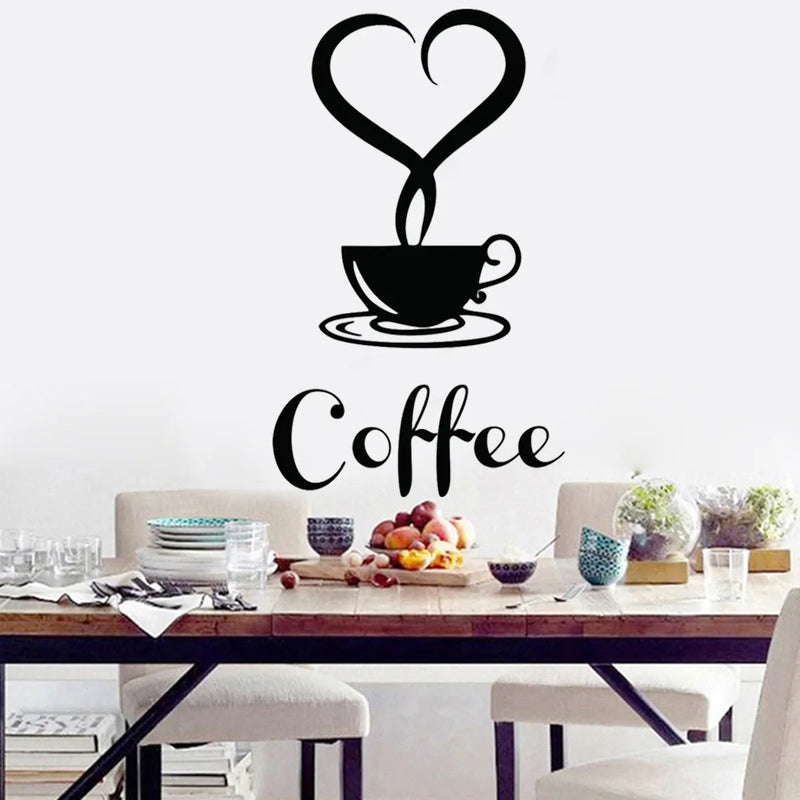 Adesivos de Parede de Café para Cozinha - Decoração de Vinil