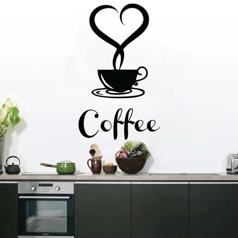 Adesivos de Parede de Café para Cozinha - Decoração de Vinil