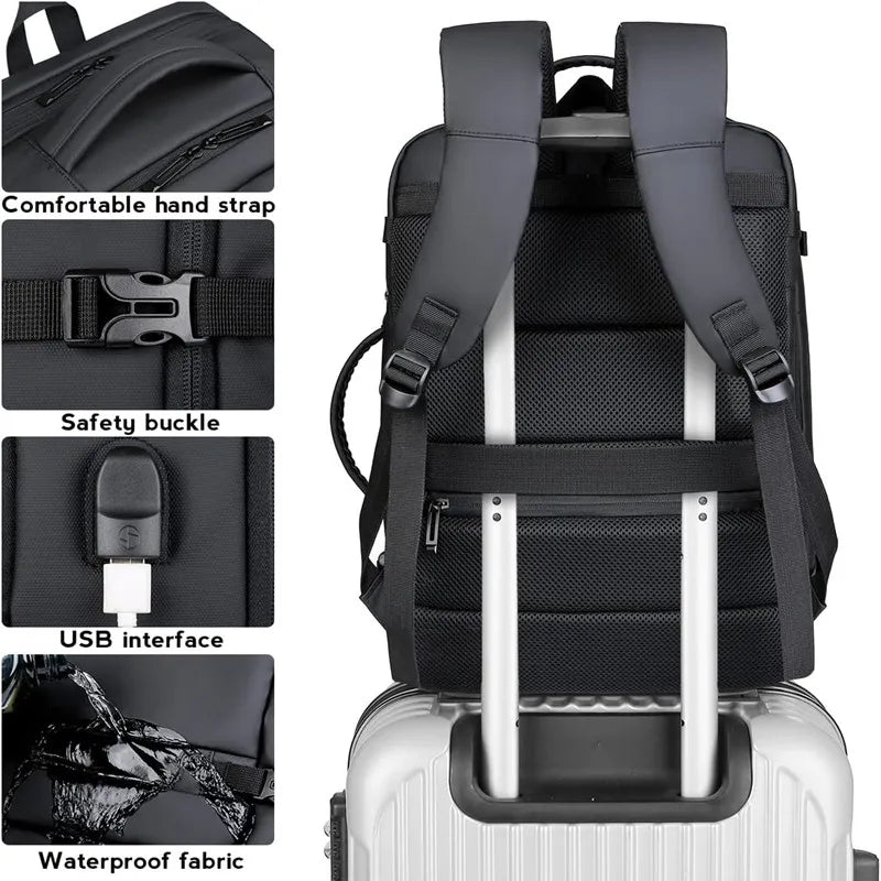 Mochila de Viagem USB Expansível 40L